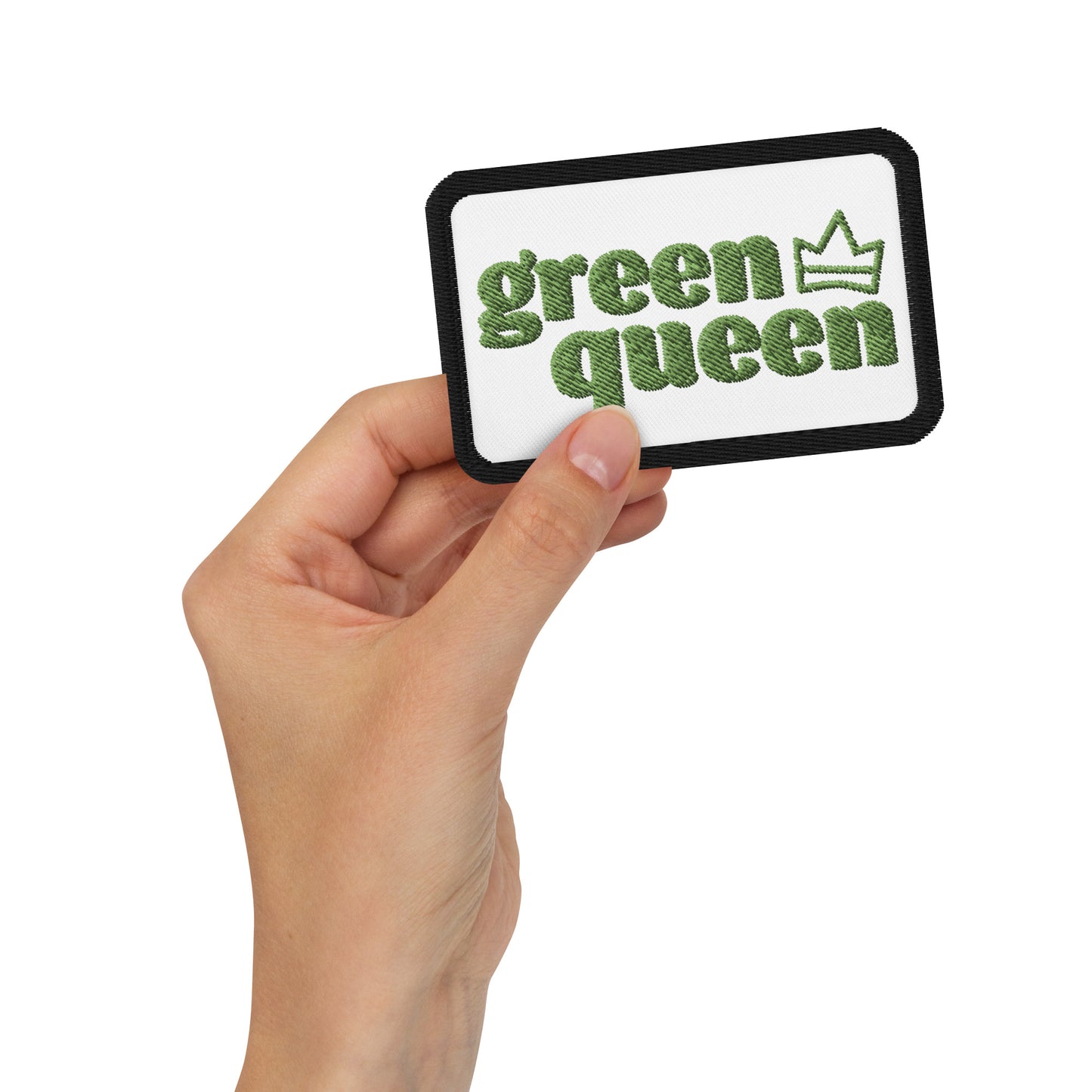 GREEN QUEEN embroidered patch
